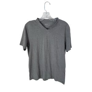 PACT Unisex Gray V Neck Organic Tee Shirt Size Medium